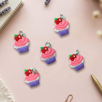 Brightly colored rubber cupcake keychain pack for bags and keys