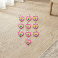 Cute girls bag keychains with floral heart design