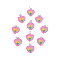 Girls bag charm accessories with heart and flower designs