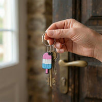 Rubber ice cream shaped keychain for bags and accessories