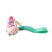 Toy-style cartoon character silicone keychain for keys and bags
