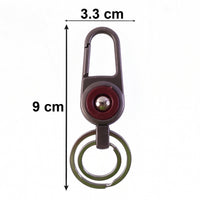 Metal key holder with secure locking clip and organized dual rings