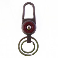 Keyholder with dual rings and locking carabiner clip attached to belt loop