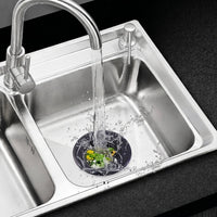 Metal mesh drain strainer for sink, catches waste and debris