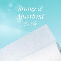 Perforated sheets on Freshee kitchen paper towel roll for easy tear-off