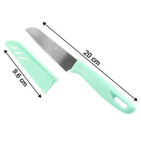 Side view of kitchen knife illustrating stainless steel blade and handle design