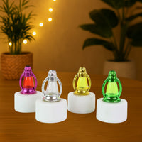 Compact LED candle lamp with multicolor LED glow for safe decor
