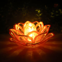 Battery operated lotus shaped flameless LED candles for safe home lighting