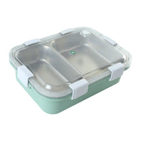 Stainless Steel Lunch Box 2 Section – Leakproof & Durable with Spoon