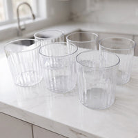 Crystal clear, lightweight beverage glasses for both home and outdoor use.