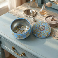 Colorful mandala printed metal storage box for home decor