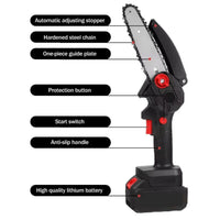 Cordless rechargeable mini electric chainsaw with sharp cutting chain