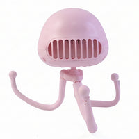 Flexible tripod stand supporting handheld mini fan showing adjustable positioning