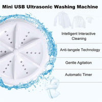 A mini portable washing machine in a compact setting, perfect for dorms or camping trips.