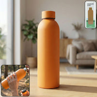 Orange insulated stainless steel water bottle, 500ml capacity