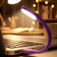 Close-up of the purple Flexible USB LED Light showing its adjustable neck.