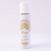 Premium halal men's Signature Aman fragrance spray in compact bottle