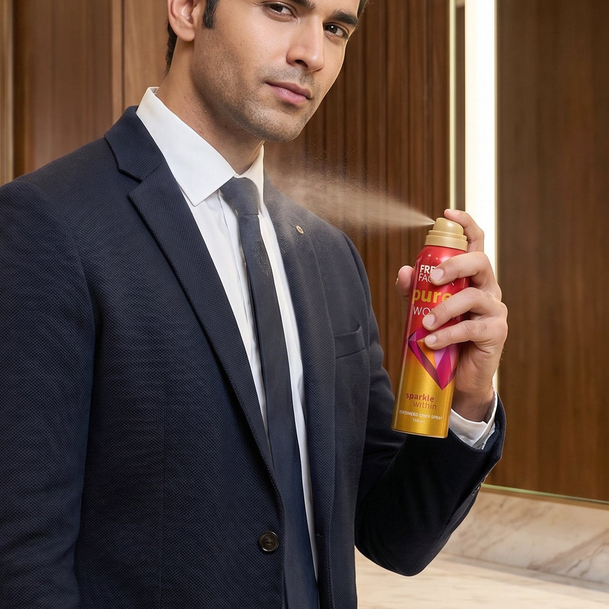 Refreshing perfume spray from French Factor for everyday use