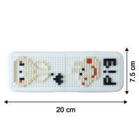 Size details of pixel art style desk pen holder displaying compact dimensions