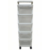 Multi layer plastic drawer cabinet with wheels for easy movement