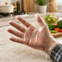 Plastic gloves for kitchen and hygiene tasks