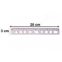 20 cm transparent plastic ruler for geometry and design
