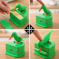 Compact bird-shaped toothpick dispenser with easy refill feature