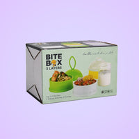 Cute and portable milk powder box in purple, ideal for toddlers.