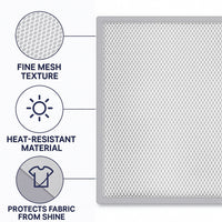 Large Ironing Press Net in use preventing scorch and shine on fabric