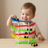 Multi-layer car racing track for indoor play