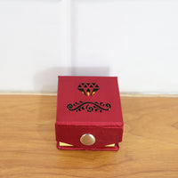 Ring gift box displayed in an elegant setting for jewelry presentation