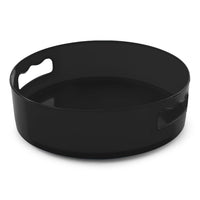 Top-down view of the rotating storage tray with integrated handles.