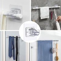 Adhesive pipe holder bracket for kitchen or bathroom organization