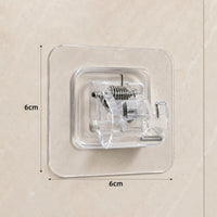 Size reference of transparent self-adhesive wall hook on white background