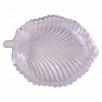Elegant glass serving tray with leaf motif for festive tables