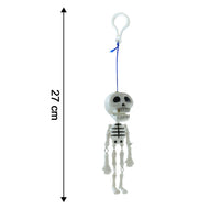 Size illustration for skeleton doll keychain accessory