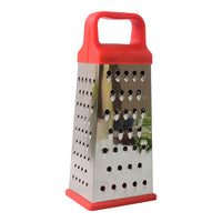 Compact stainless steel kitchen grater and slicer for versatile food prep