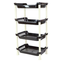 Close-up showing material and design details of the plastic storage rack
