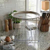 Stainless steel multipurpose kitchen utensils stand with dual-layer design