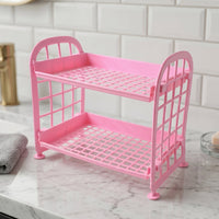 Space-saving plastic storage shelf for small spaces