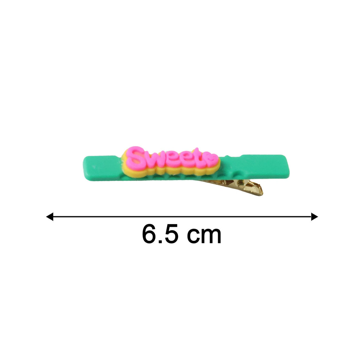 Size reference image of Sweet Text decorative hair clip set