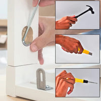 Hammer, screwdriver, and cutter in compact repair kit