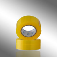 A roll of transparent packing tape, 200 meters long, ready for heavy-duty packaging.