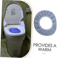 Hygienic toilet seat protector cover in bathroom setting