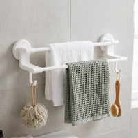 Towel rack side hooks view