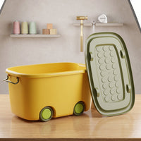 Large rolling storage container for toys, clothes and books