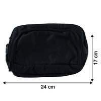 Size comparison for small electronics organizer travel pouch