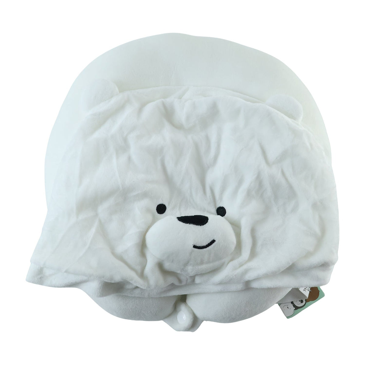 Hooded pillow wearing view