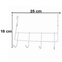 Over the Door Metal Hook Rack – Space Saving 4 Hook Organizer