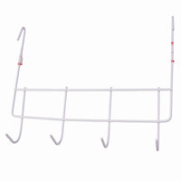 Over the Door Metal Hook Rack – Space Saving 4 Hook Organizer
